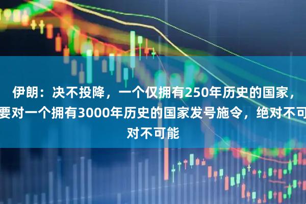 伊朗：决不投降，一个仅拥有250年历史的国家，想要对一个拥有3000年历史的国家发号施令，绝对不可能
